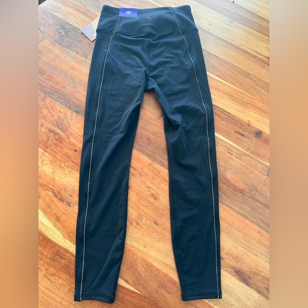 JoyLab Black High-Rise Leggings with Metallic Gold Stitching Detail -NWT - Picture 5 of 6